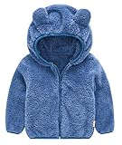 JESKIDS Toddler Girls Boys Fleece Hoody Jacket Zip Up Teddy Coat Warm Winter Outwear Blue