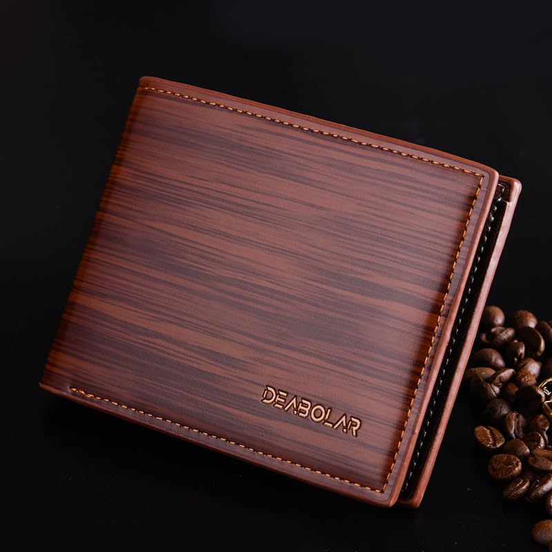 Mens Wallets, PU Leather Wallets for Men, Bifold Card Wallet Mens Wallet with Multi-Card Slot (Light brown)4