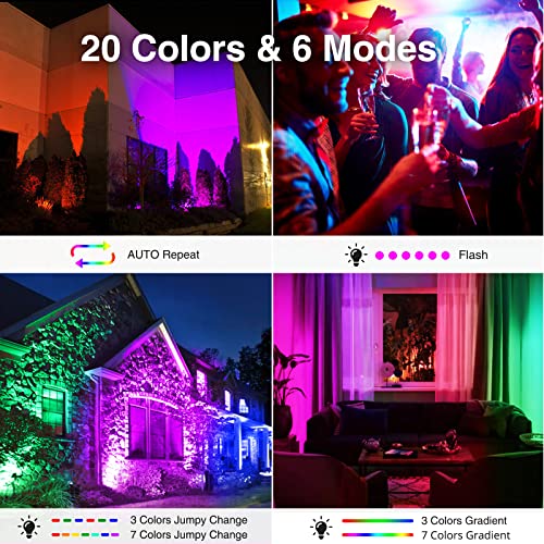 Onforu 4 Pack 20W Led Rgb Flood Lights And 2 Pack 48W Led Wall Washer Light, Wash Lights With 44-Key Remote, Ip66 Waterproof Outdoor Indoor Diy Stage Uplights For Festival, Garden, Wedding, Party #TOP6
