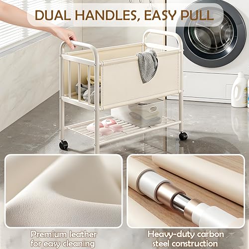 Panier à linge avec étagère pour optimiser les petites salles de bain
