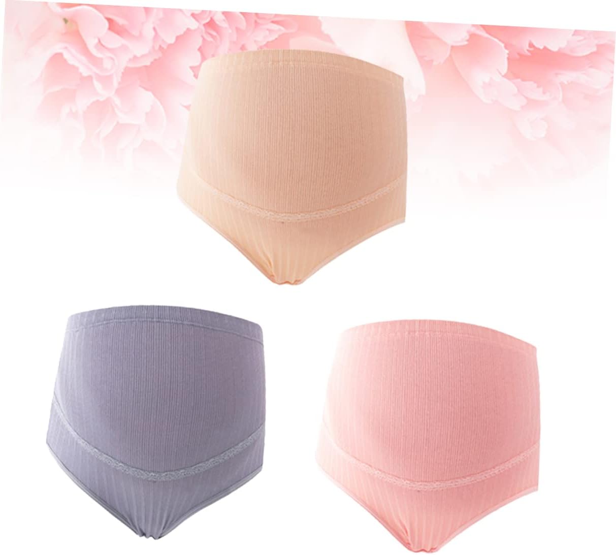 3pcs Maternity Panties High Waist Cotton Seamless Pregnancy Underwear for Women Random Color