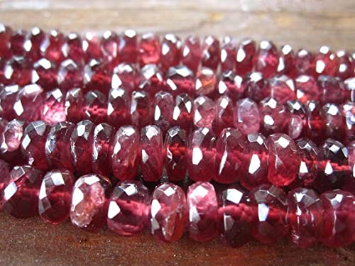 Garnet beads Rhodolite de 6mm X 4mm en fil de rondelles facettées naturelles