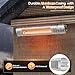 Heizstrahler Terrasse, Infrarotstrahler 2000W, Elektrisch Wärmestrahler mit 3 Heizstufen, Wandmontage, IP65 Wasserdicht, Infrarot Terrassenheizer für Garten Terrasse & Balkon, Silber