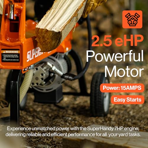 image for SuperHandy Log Splitter Portable Electric 14 Ton Rapid Auto Return Hyd