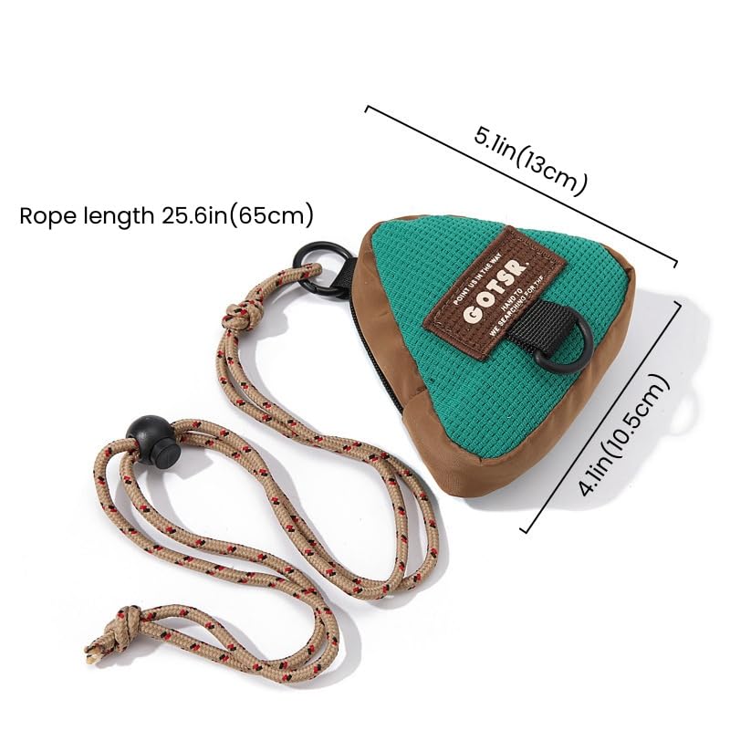 FUNSEED Coin Bag Triangle Square Key Holder with Adjustable String Organizer Earphone Bag (Black)2