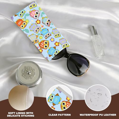 Image of Anikathy 2Pcs Sunglass Eyeglass Glasses Case Soft PU Leather with Cleaning Cloth Cute Glasses Pouch Bag for Men Women Girs