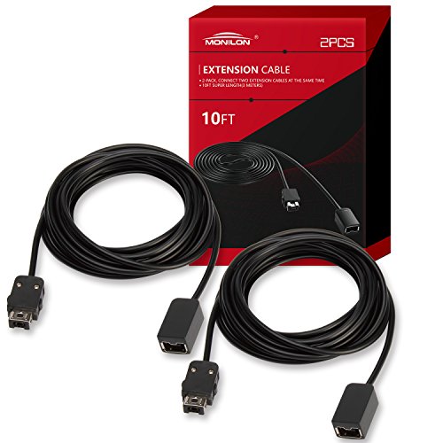 MONILON 2-Pack 10ft/ 3M Extension Cable Extender Cord for Super Nintendo SNES Classic Mini Edition Remote Controller and NES Classic Mini Edition, Black MONILON 2-Pack 10ft/ 3M Extension Cable Extender Cord for Super Nintendo SNES Classic Mini Edition Remote Controller and NES Classic Mini Edition, Black
