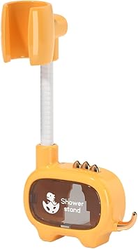 Shower Head Holder Shower Fixing Bracket Dinosaur Fits Most Shower Head Easy to Install Bracket Stand for Washroom, Yellow