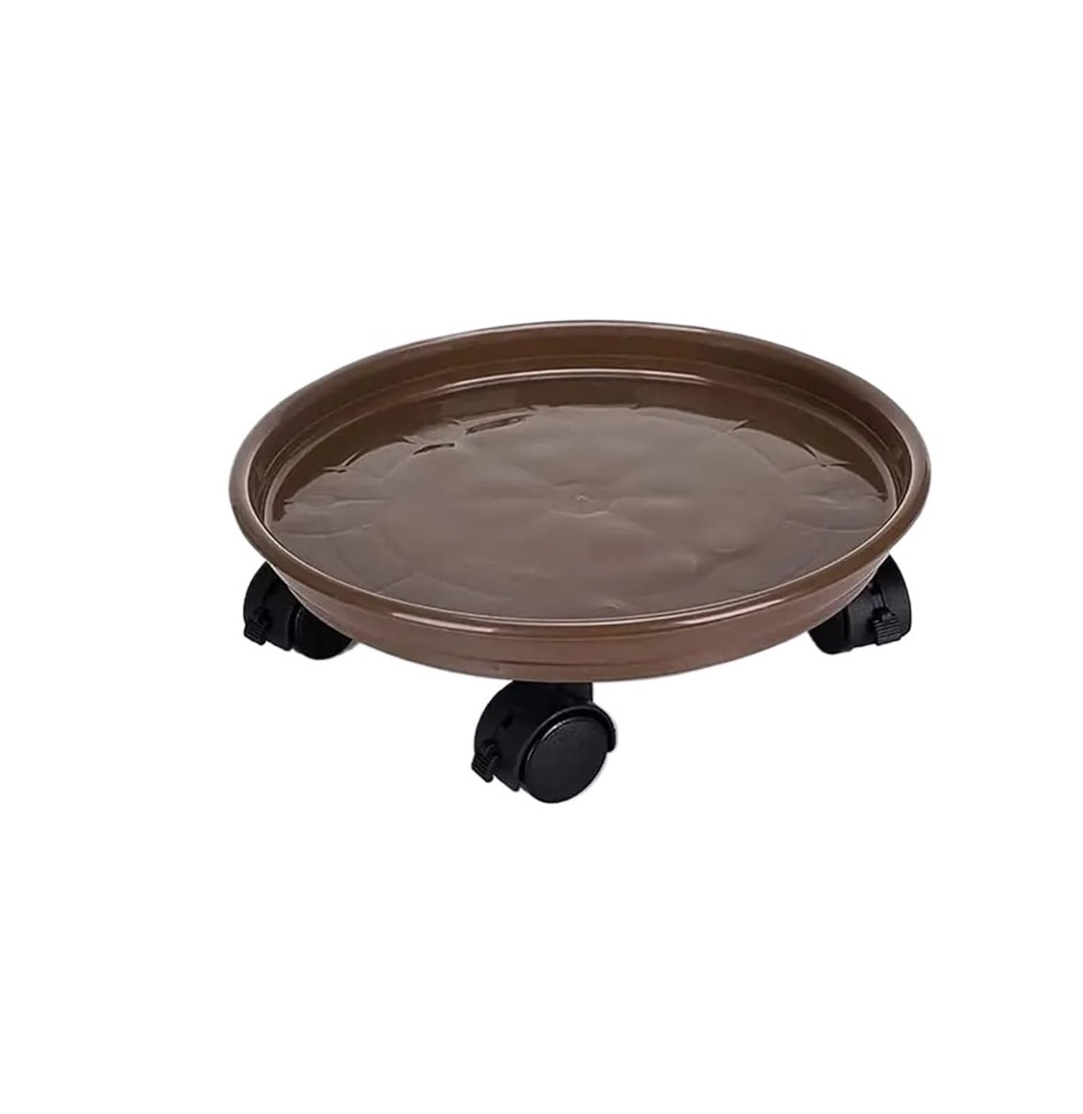 WEYIMVTO Mobile plant pot trays, 30cm Round Pallet Pot with Lock Wheels Rolling Tray for Patio Garden Indoor(Brown)