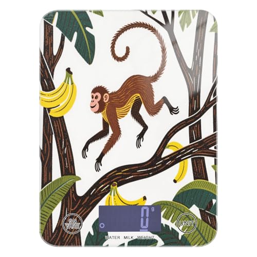 Bilancia portatile con display LCD, 5 kg, 5 g, scimmia, banana, forniture da cucina, bilancia con 4 unità per cuocere arrosto cheto (batterie non incluse) báscula para pesar Personas
