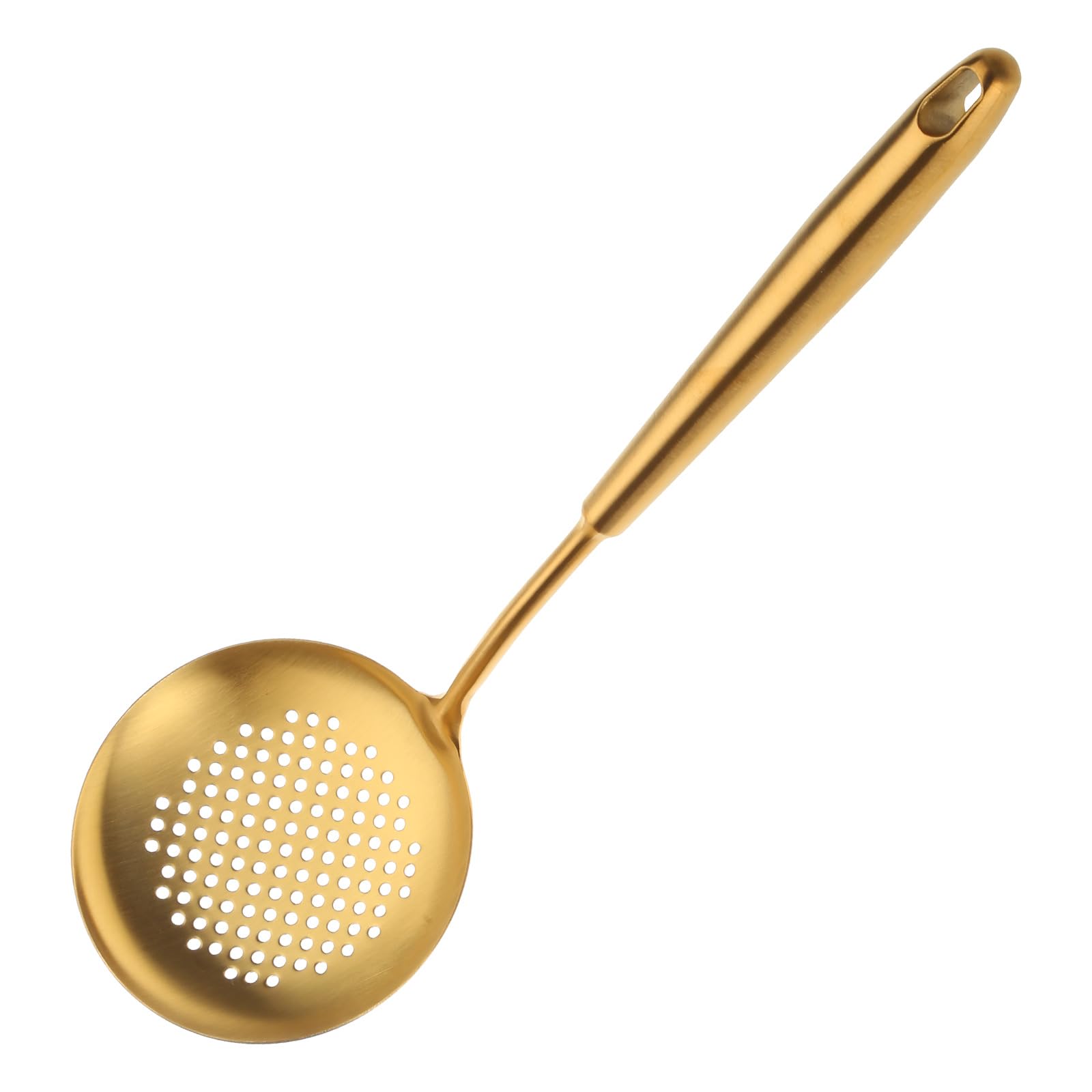 Buxuaaaa Stainless Steel Skimmers Colander Slotted Spoon Kitchen Strainer Ladle with Long Handle for Skimming Grease Hot Pots Soup Kitchen Spoons for Cooking