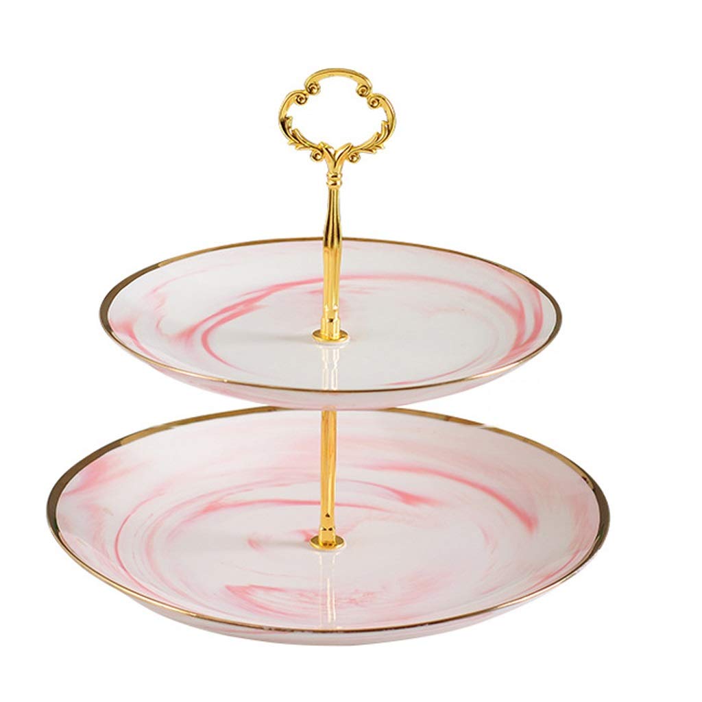 Assiette de fruits double couche rose plat candy snack et présentoir gâteau