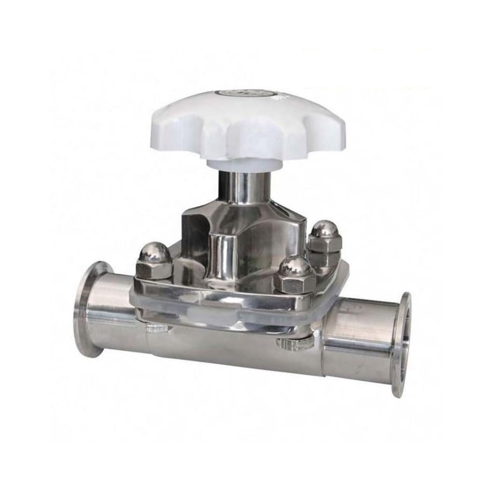 Edelstahl-Membranventil, DN40 1-1/2" Sanitär 2 Wege Silikon Dichtung Tri-Clamp Membranventil für Lebensmittel/chemische Industrie