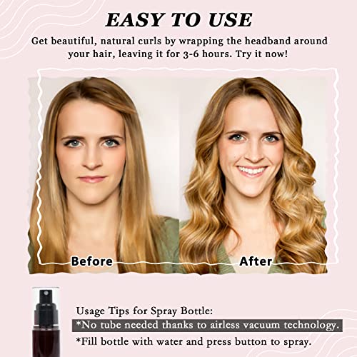 Heatless Curling Rod Headband, No Heat Overnight Hair Curler Headband, 70" Long Velour Lazy Heatless Curls Roller Ties For Women Girls Long Hair, Hair Curlers To Sleep In -Pink #TOP3