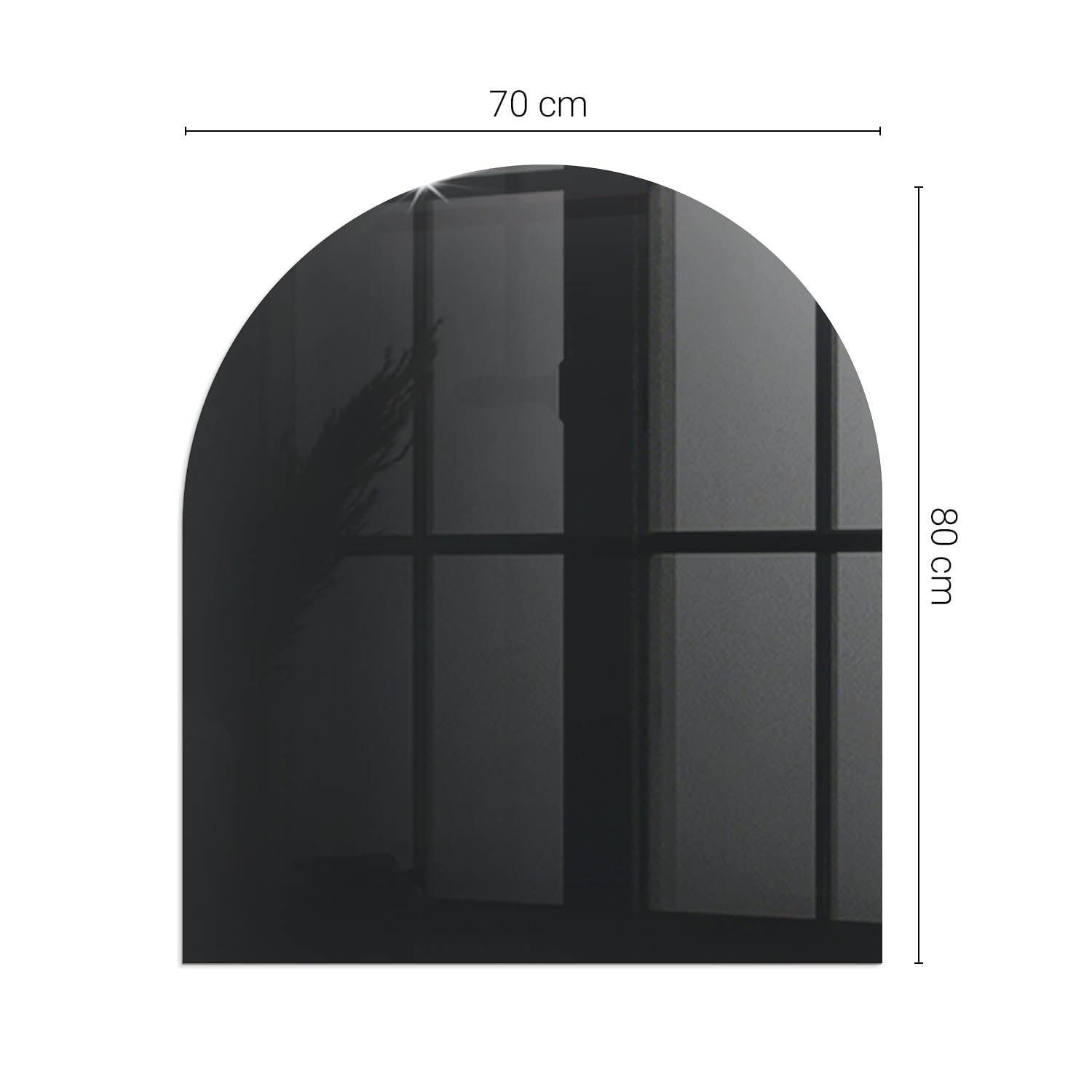Verre Trempé pour Cheminée 80x70 cm Protecteur de Sol pour Poêle Résistant à la Chaleur Plaque de Protection Contre Les Étincelles Imprimé Élégant Arc - Couleur Graphite foncé