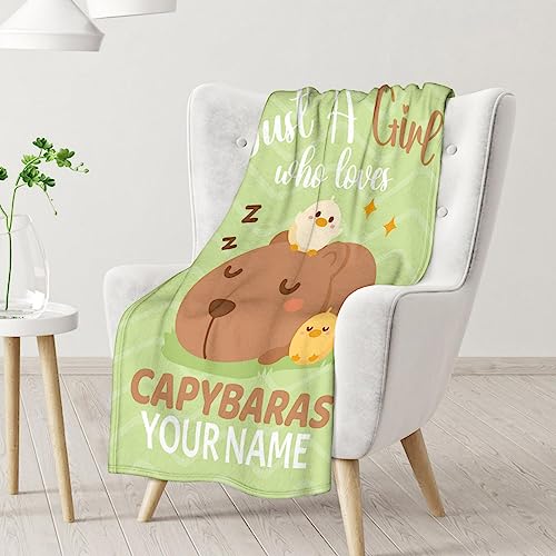 Blanket for Girls - 40"x50" Cute Throw Gifts - Personalized Green Soft Fuzzy Blankets for Couch & Sofa