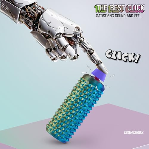 Image of Sensory Roller Fidget with Clicker, Tactile Spikes for Anxiety, Stress Relief, Pain Stim, Autism & Over Stimulation with Lanyard (NEON Harmony)