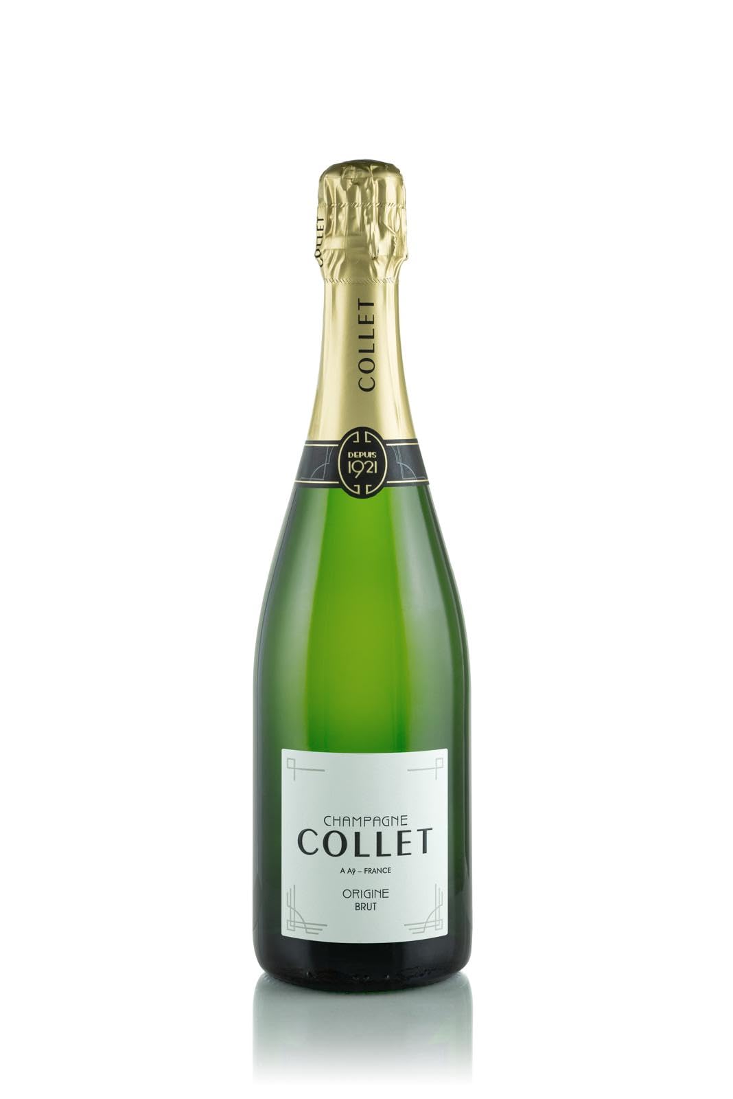 Collet Champagne Origine Brut - Assemblaggio di 100 Cru Storici – Cuvée 50% Meunier, 30% Chardonnay, 20% Pinot Noir - 3 Anni di affinamento - Dosaggio 9g/l - 75cl 12,5% vol. (1, 750.0, millilitro)