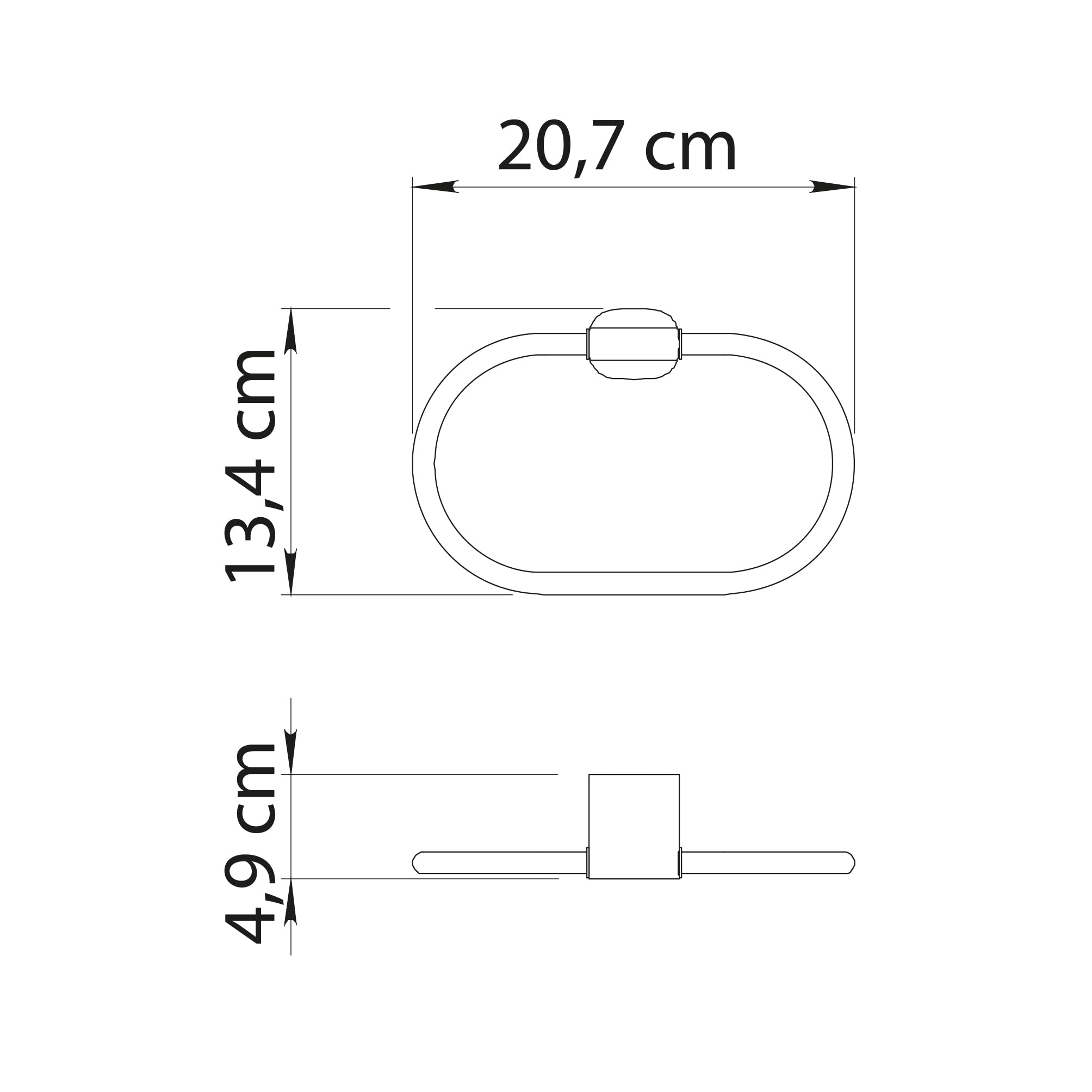 Gedy Towel ring Stelvio Chrome, 20,7x4,9x13,4cm - Image 3