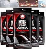 Magischer Reinigungsschwamm Für Autoglasfolie | 5 Stück Kratzfeste Fensterreinigungsschwämme | Anti-Regen-Beschlag-Ölfilm-Entferner Für Windschutzscheiben | Gilt Für Alle Fahrzeuge