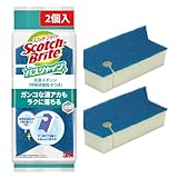 【Amazon.co.jp限定】 3M スコッチブライト お風呂掃除 スポンジ 抗菌 特殊研磨粒子 2個 バスシャイン BM-12K 2P