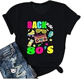 80s Shirt for Women Novelty I Love The 80's Tshirts Back to The 80's Graphic Tee, Black 3, 2XL