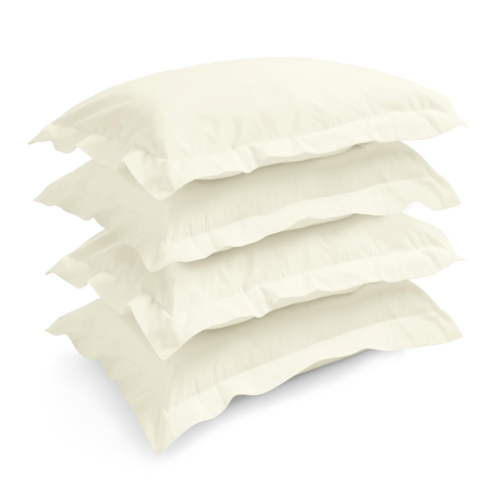 Pizuna 100% Cotton Standard Pillowcases 2 Pack White 50x75cm, 400 Thread Count Long Staple Combed Cotton Soft Pillow Cover, Sateen Weave Oxford Pillow Cases (Cooling Pillowcase 2PC) — view 102