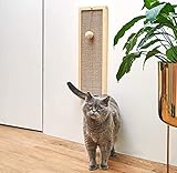 Wow.Wood Wall Mounted sisal Cat Scratching Post Natural Carpet cat Scratcher Durable Slim Scratch...