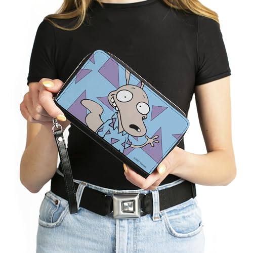 Buckle-Down Women's PU Zip Around Wallet Rectangle-Rocko's Modern Life, 7.5"x4.5"4