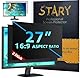 STARY 2 Stück Computer Sichtschutzfilter 27 Zoll 16:9 Seitenverhältnis, Blaulicht Blendfrei Abnehmbare 27 Monitor Sichtschutzfolie für Hp/Dell/Acer/Lenovo/Asus