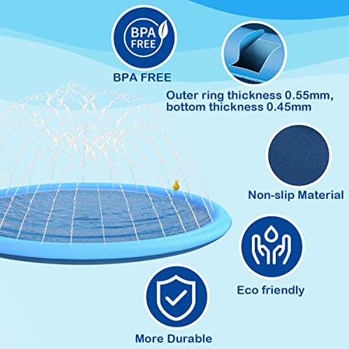 Refreshing Splash Sprinkler Pad for Dogs - 170cm Dog Paddling Pool Water Fountain - Large XL Swimming Pool Dog Summer Toys - Image 3