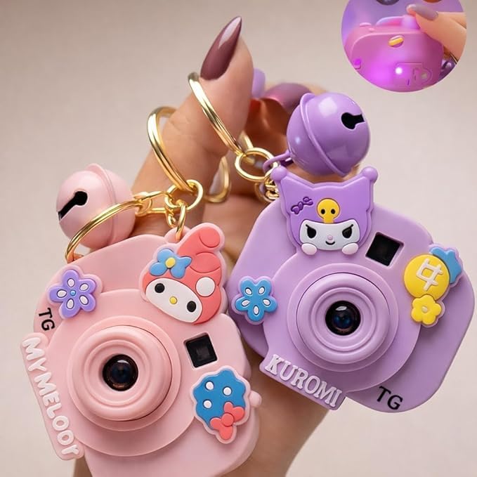 Plastic Cute Mini Projector Camera Toy with Bell for Kids and Girls, Kawaii Style Multicolor Design, Light Projection Feature, Fun Cartoon Keychain for Bags, Pouches, Zippers & Gifting-image-17