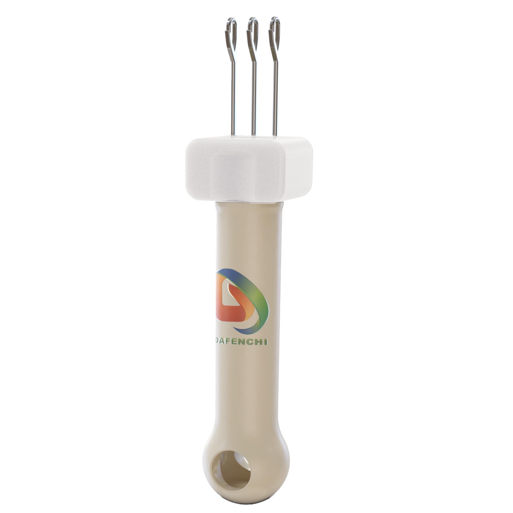 DAFENCHI 3 Knüpfhaken Kordel-Strickwerkzeug, Kordelmacher zum Abbinden oder Einfassen von Strickprojekten, Häkelnadelwerkzeug, Beige
