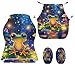 Jnoscergon All-in-One Gaming Chair Cover 4 Pieces Set Stretchable Novelty Frog Printed Gaming Chair Covers Slipcovers with Armrest Covers Universal Fit