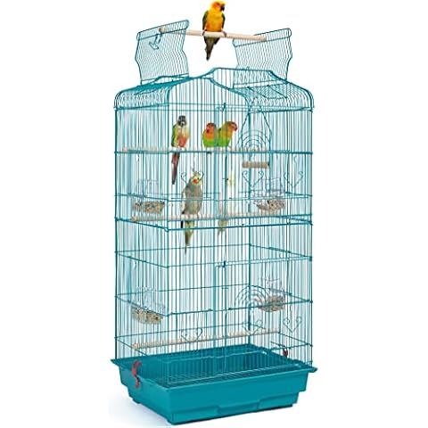 Yaheetech Jaula para Pájaros con Techo Abierto y Perchas de Madera Cover
