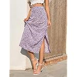 LYANER-Womens-Casual-Print-Side-Split-High-Waist-Zipper-Midi-Skirt