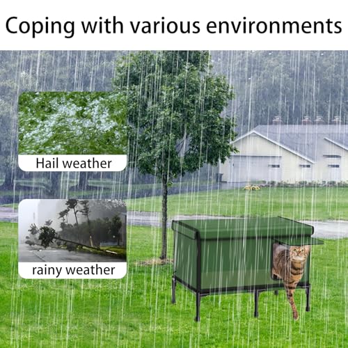 KMHGD Casa Grande Aquecida Para Gatos Ao Ar Livre, Livre No Inverno, À Prova De Intempéries Forma Es