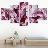 SIGNWIN 5 Panel Canvas Wall Art Botanical Chic Closeup Expressive Multicolor Photography Realism Ultra for Home Decorations Ready to Hang - 60
