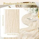 Bieżnik na Stół w Stylu Boho, Dekoracja Stołu na Wesele, Baby Shower, Urodziny, Przyjęcia, Muślinowy Bieżnik z Gazy 300 x 90 cm, Półprzezroczysty, Długi Bieżnik na Stół