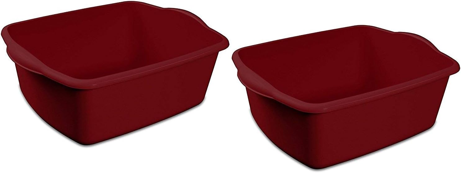 Sterilite 06575812, 12-Quart Dish Pan, 2-Pack, Red