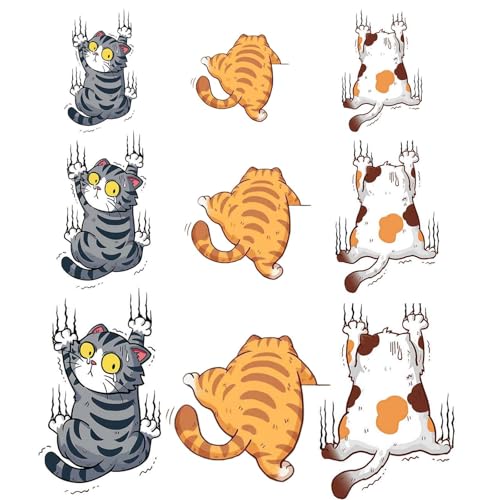 9 Piezas Divertidas Pegatinas para Coche De Gatos, Divertidas Pegatinas para Coche, Pegatinas Decorativas para Coche De Dibujos Animados, Pegatinas Autoadhesivas para Coche