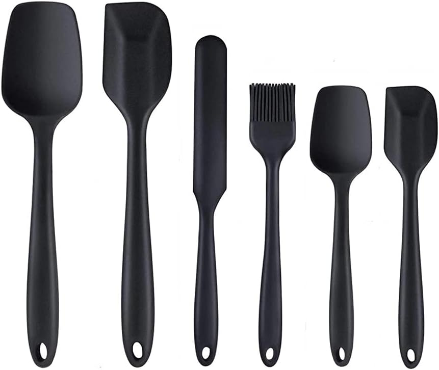 Non-Stick Silicone Cream Spatula Scraper Spoon Oil Brush Heat-Resistant Spatulas Flexible Kitchen Utensils for Baking Cooking(D)