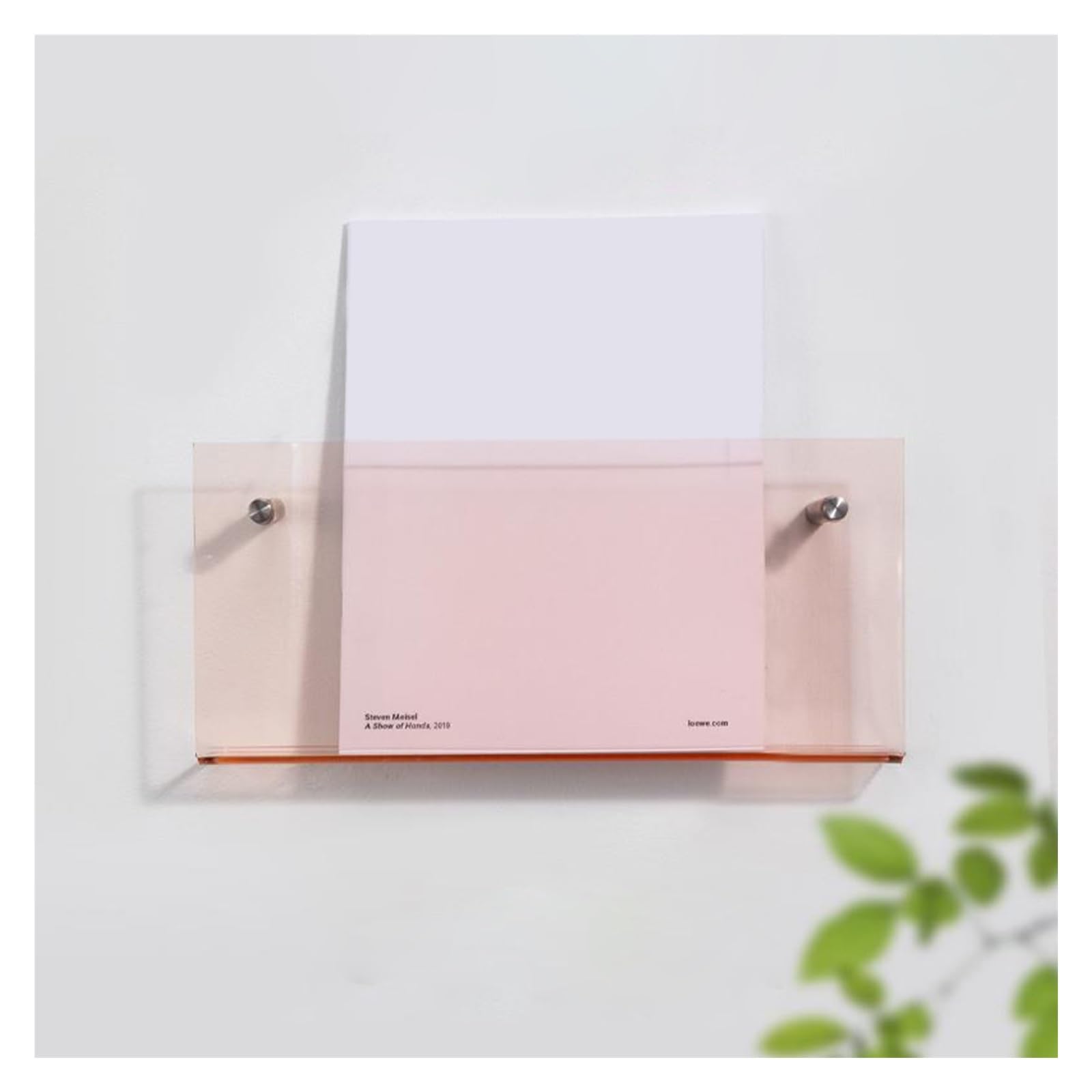 Clear Acrylic Magazine Organizer Acrylic Wall Mount Magazine Display Holder, Light Pink Blue Orange Home Hanging Nursery Book Shelf/ Magazine Rack, Customizable Colors Long 40 60 80 100 120 Cm(Light P