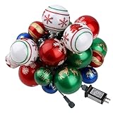 itayak Christmas Ball Ornament Lights, 28ft 25 Bulbs Christmas Tree Lights, 8 Modes Indoor String Lights,Plug in Expandable Wire Lights for Holiday Party