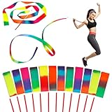 XIPEGPA 12 PCS Dance Ribbons Party Favors Gymnastics Ribbons Dancing Streamers for Rainbow Birthday Decorations Princess Party Games Supplies