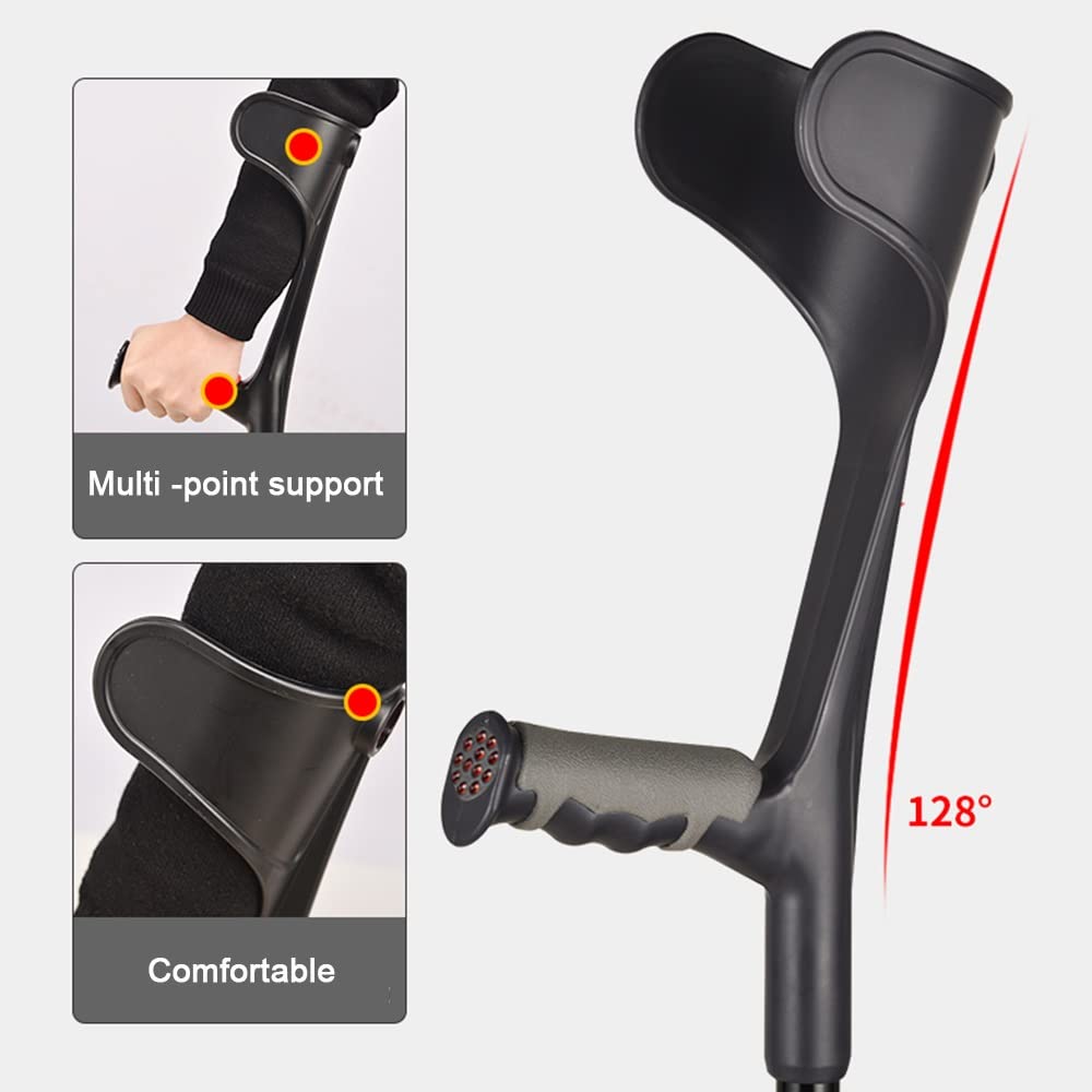 Muleta Plegables para Caminar, Muletas De Antebrazo Telescopica, Muletas Ortopédicas Da Aluminio, Regulables En Altura, Bastón para Ancianos/discapacitadas (Color : White, Size : X1)
