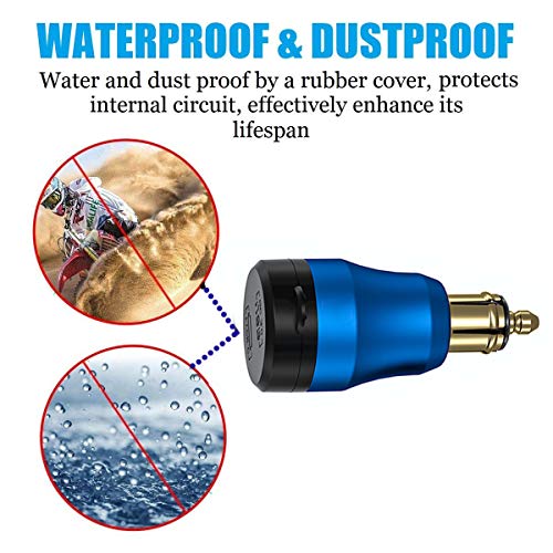 Image of iMESTOU Aluminum 30W Power Delivery DIN Power Plug Charger to USB C and Quick Charge USB 3.0 Motorcycle DIN Adapter Waterproof Fits for Hella 12V-24V DIN Socket /BMW Ducati Triumph