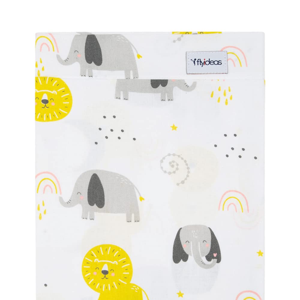 FlyIdeas Set Completo Lenzuola per Next to Me 50x83 cm – 100% Cotone – Lenzuola Next to Me Compatibili, Morbide e Traspiranti - Baby Animals