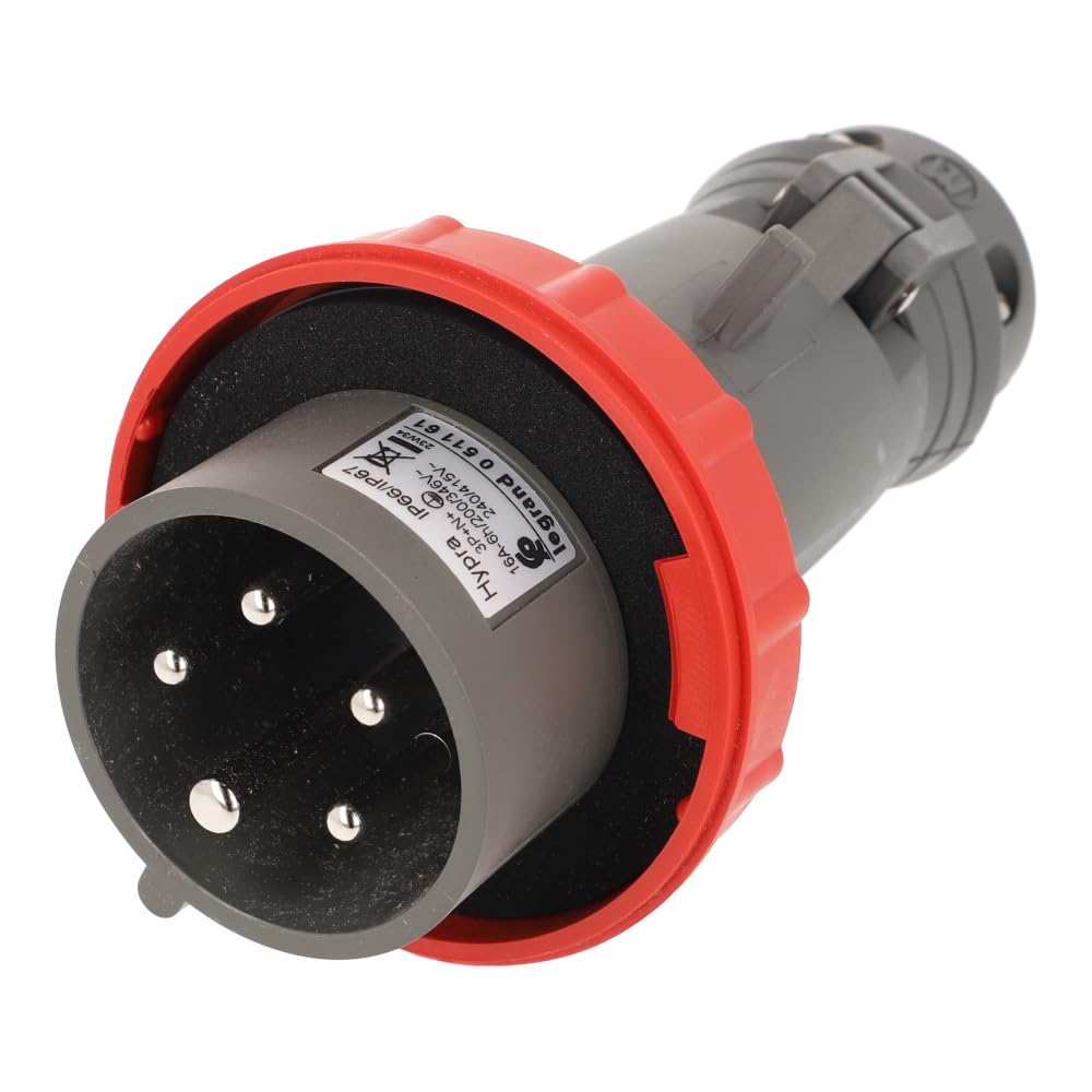 Fiche mobile droite Hypra 16A - 3P+​N+​T - 380V~ à 415V~ - plastique - IP66/​67-​55