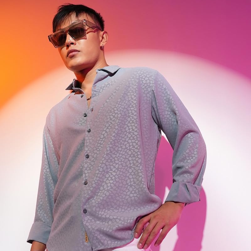 Image of CAHOOT Men's Solid Utility Shirt | Casual Wear | Spread Collar | Long Sleeve | Button Closure | Shirt Crafted with Comfort Fit for Everyday Wear